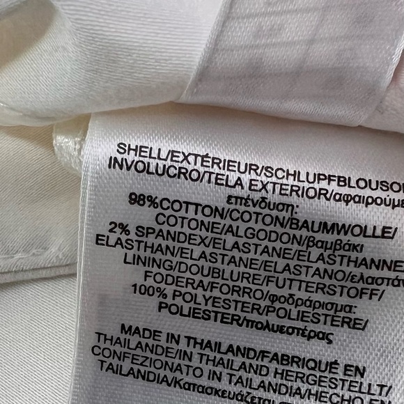 Brooks Brothers White Lined Ankle Pants Size 8 Side Zip Cotton Blend Summertime - Picture 11 of 13